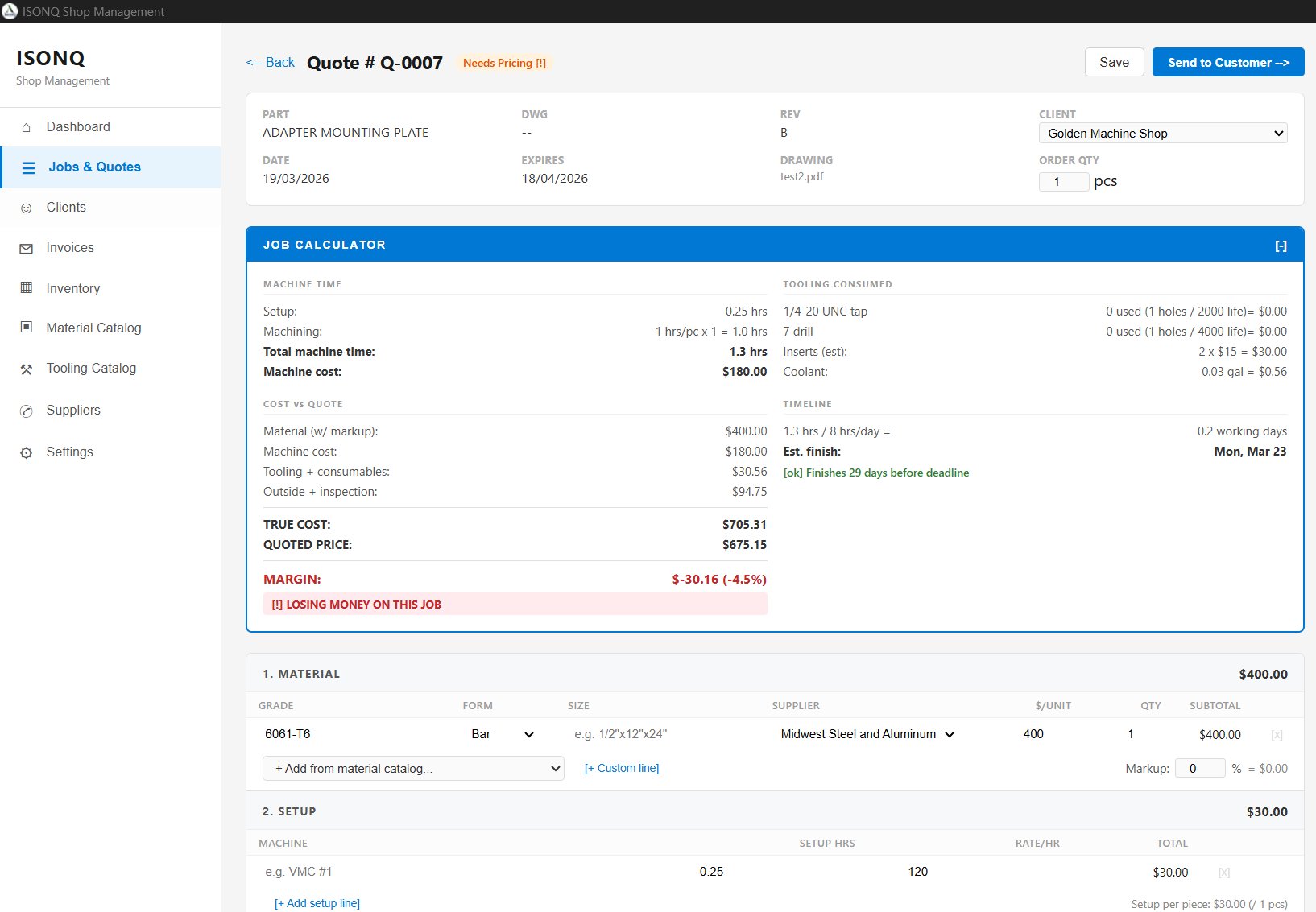 ISONQ estimate builder