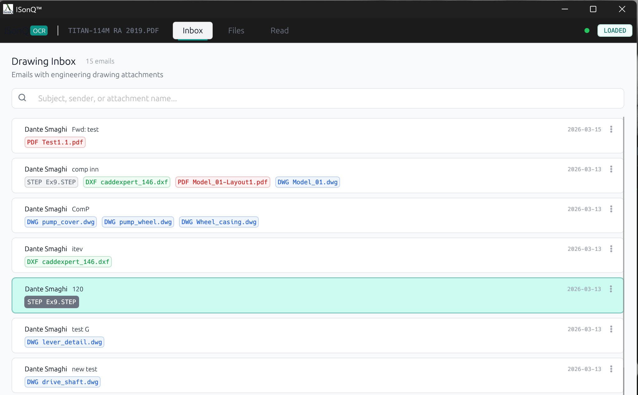 2D Workspace — Drawing Inbox