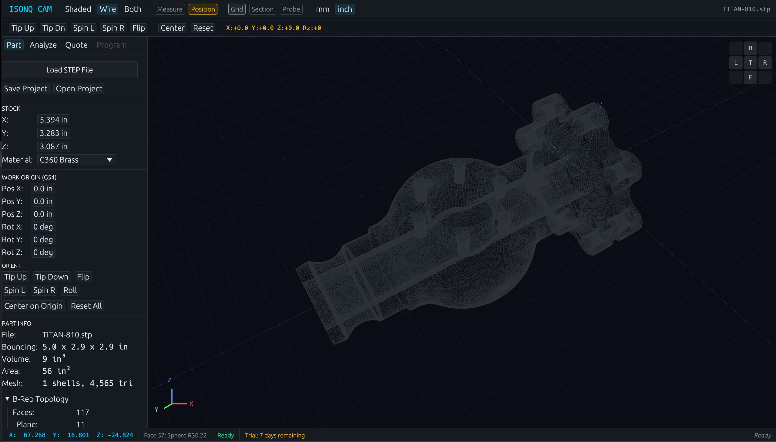 3D Workspace — wireframe view