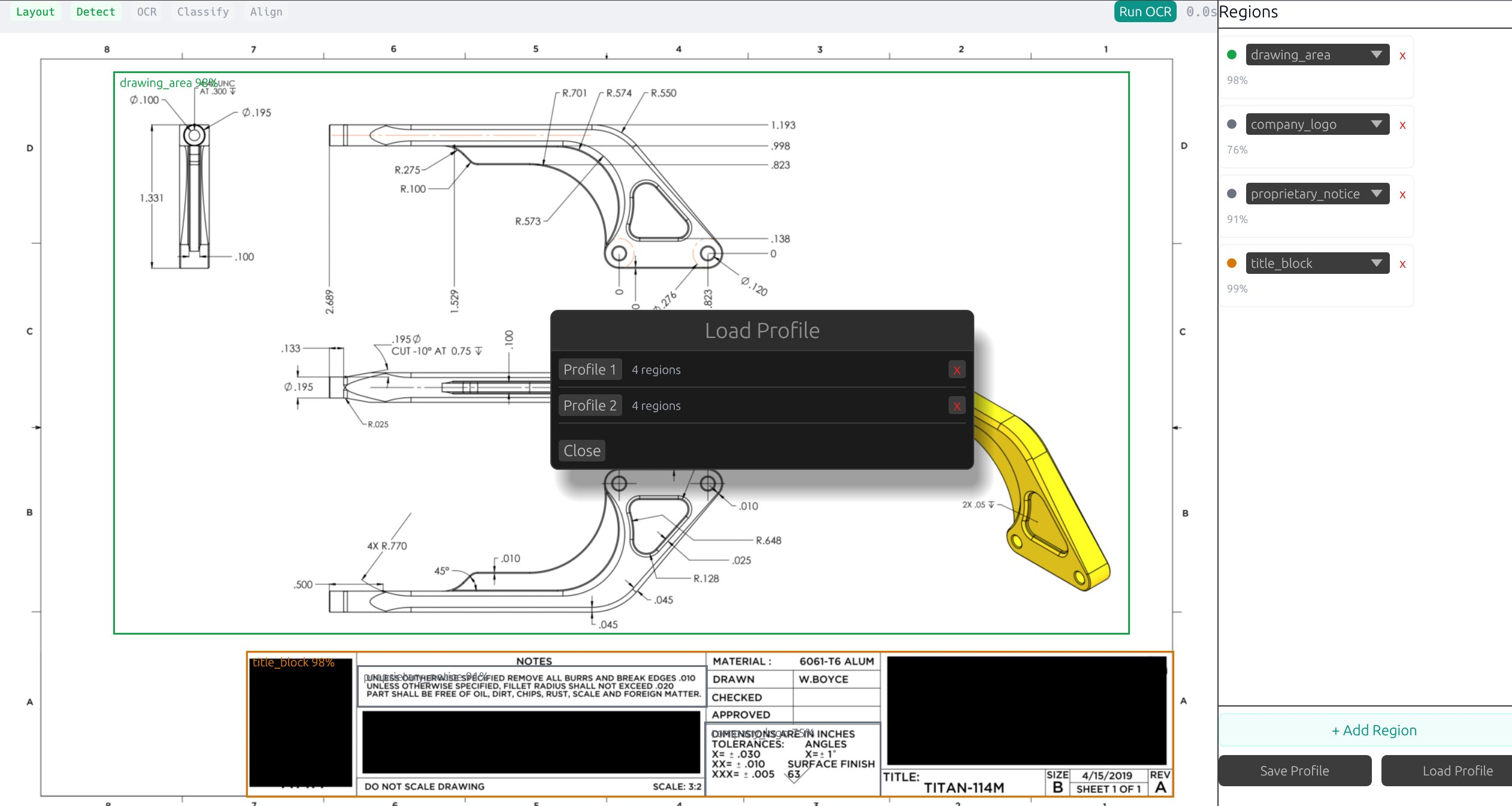 TITAN-114M with OCR's raw, misclassified regions