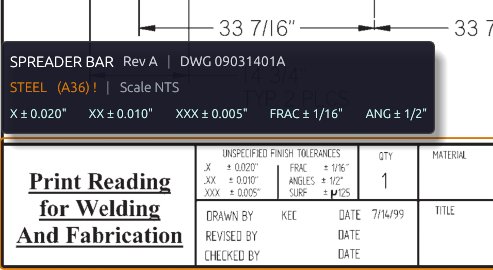 Title block condensed